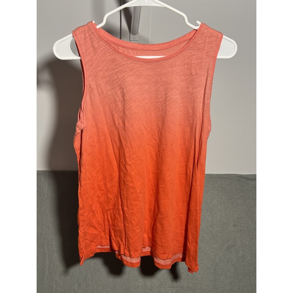 Old‎ Navy Women's M Everywear Ombre Tank Top Coral Orange Scoop Neck Sleeveless